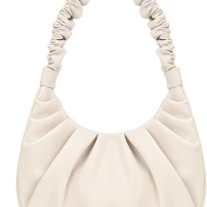 Shoulder Handbag for Women Fashion Ruched Shoulder Hand Purse  Clutch  Bag Trendy Purse for Lady