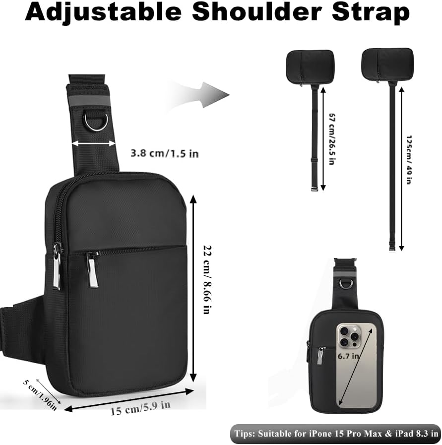 Mini Sling Bag for Men Women Small Crossbody Backpack Shoulder Bags with & Waterproof for Hiking Trave Running - Image 2