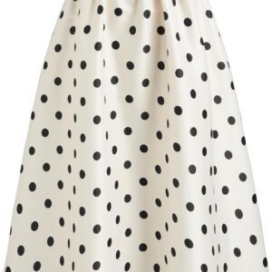 Womens Polka Dot Maxi Skirts A Line Elastic Waisted Elegant Vintage Outfits Casual Skirt  Fall