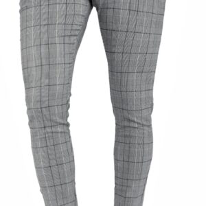 Mens Plaid Dress Pants Stretch  Pants Men Slim Fit