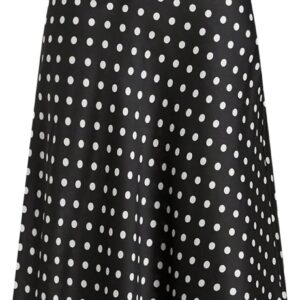 Women's Polka Dots Long Flowy Skirts Dressy High Waisted Business Causal Skirt