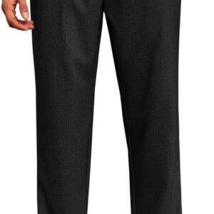 Mens Casual Pants Drawstring Elastic Waist Lightweight Cropped Linen Pants Summer Yoga Beach Trousers