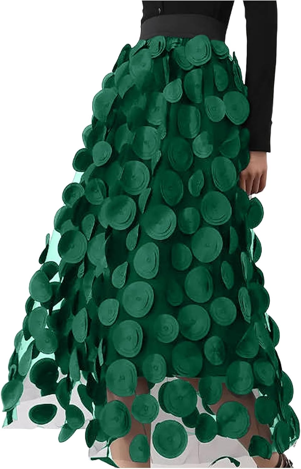Women’s Retro A-Line Skirt with Polka Dots - Classic High-Waisted Fashion for Vintage-Inspired Style
