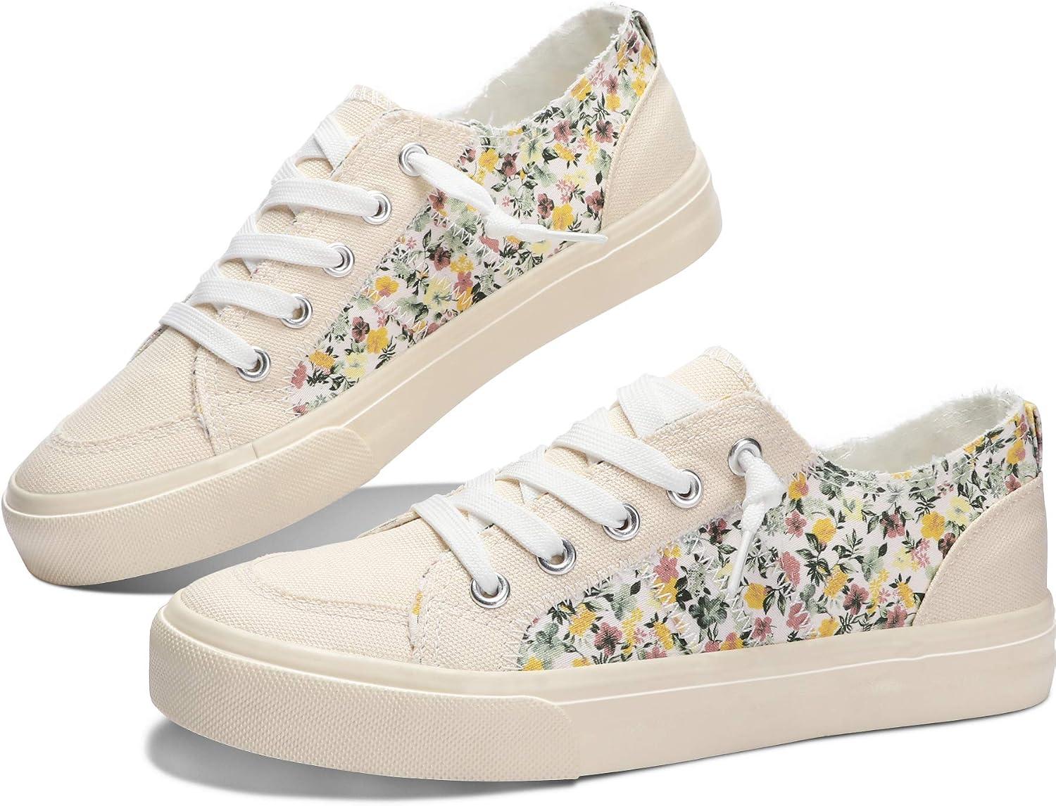 Women Fashion Sneaker White Color Washed and Leopard Canvas Slip on Shoes