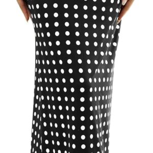 Women's Polka Dot Maxi Skirt Vintage Retro A Line Club Flare Midi Skirt