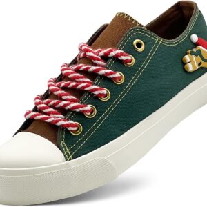 Canvas Shoes for Women Men Sneakers Fashion High Low Tops Christmas Shoes Classic Casual Tennis Running Walking Santa Shoes Unisex
