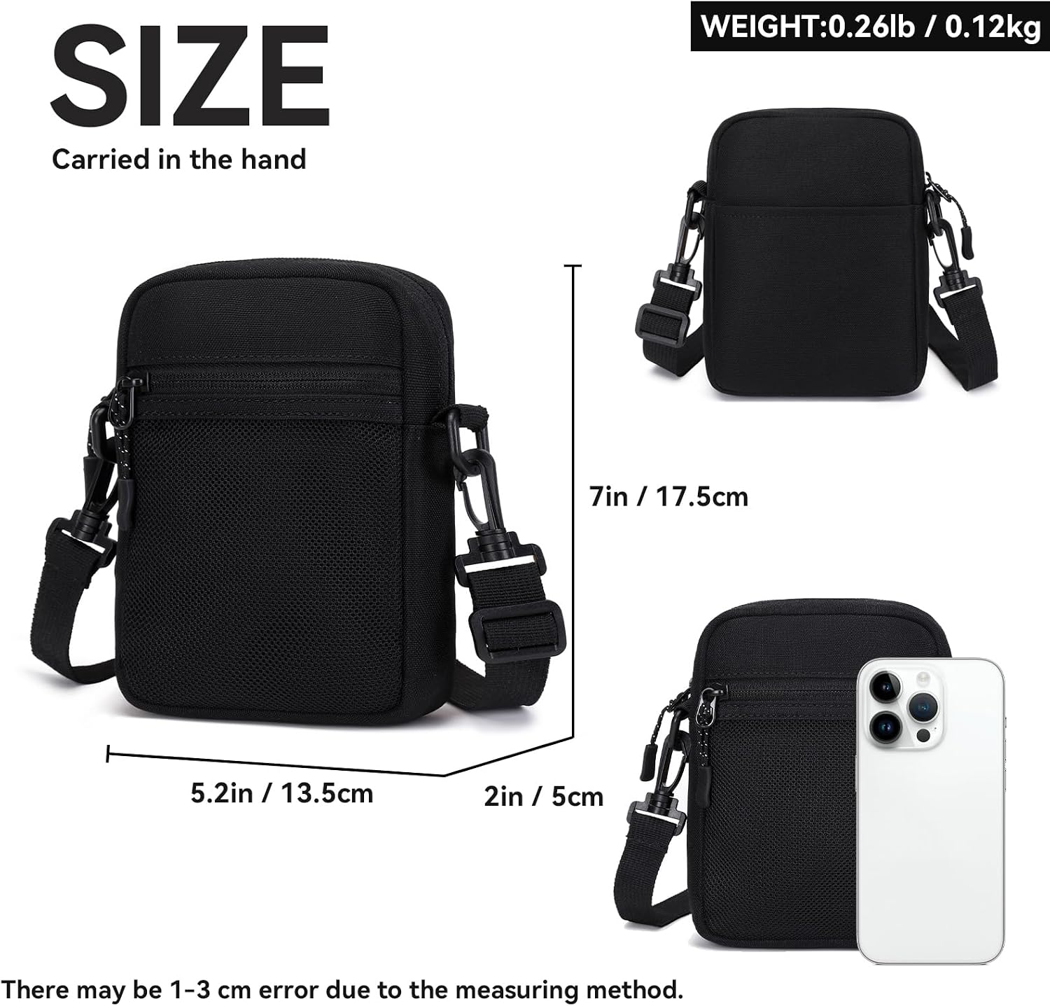 Mini Messenger Bag Crossbody Bag for Men Women, Water Resistant Small Sling Shoulder Satchel Purse for Travel Work - Image 2