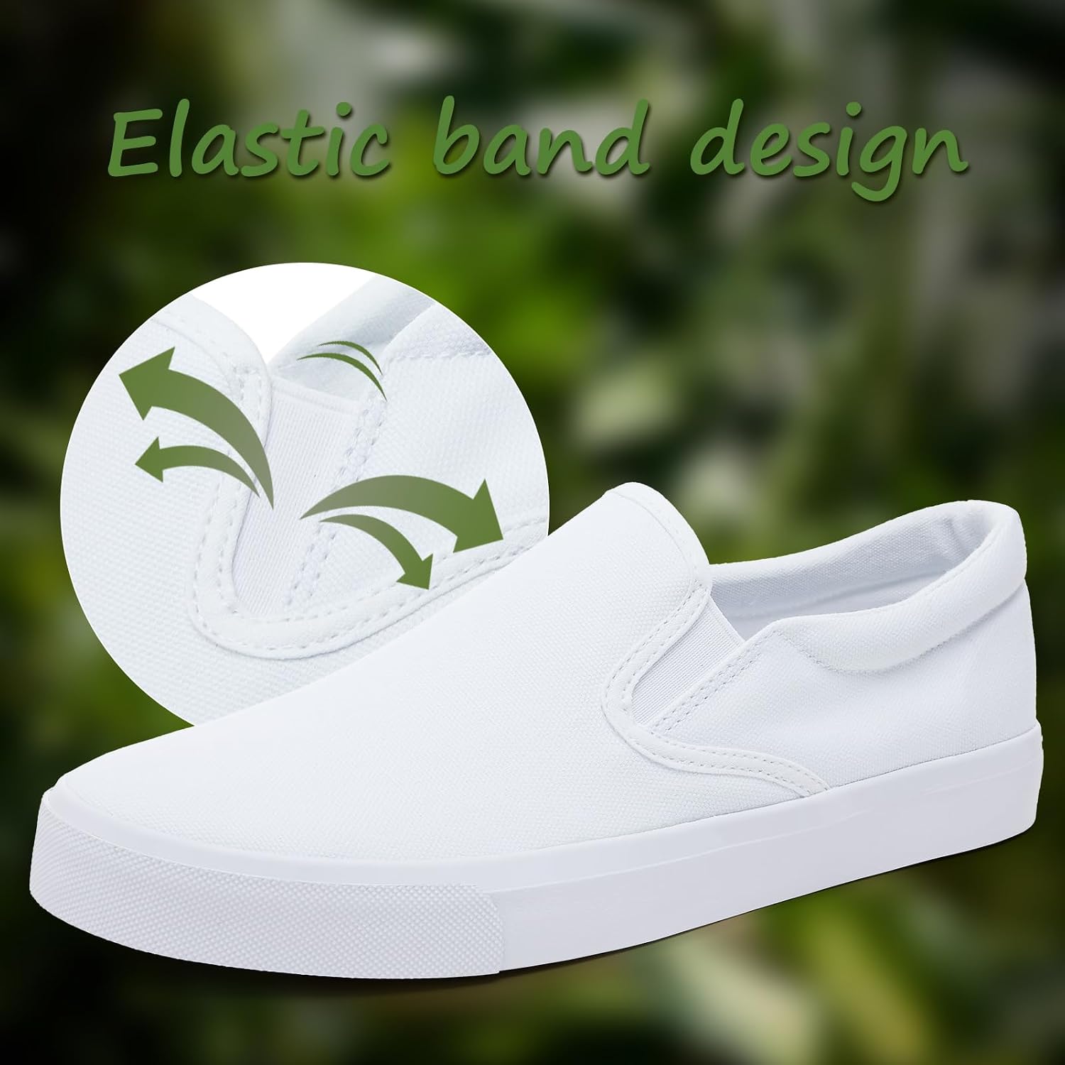 Mens Slip on Sneakers Loafers Shoes Black Shoes White Casual Fashion Shoes - Image 2
