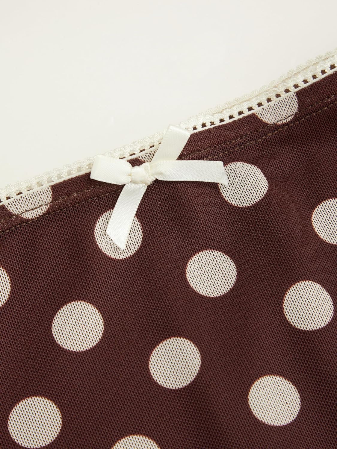 Womens Polka Dot Midi Skirt Vintage Bowknot Sheer Mesh Ruffle Hem Retro Fashion Going Out Casual Skirt Trendy - Image 2